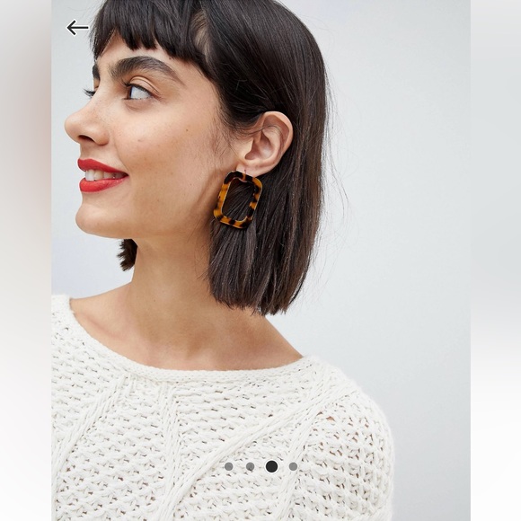 ASOS Jewelry - ASOS Brown & Black Tortoise Animal Print Pattern Square Geometric Earrings